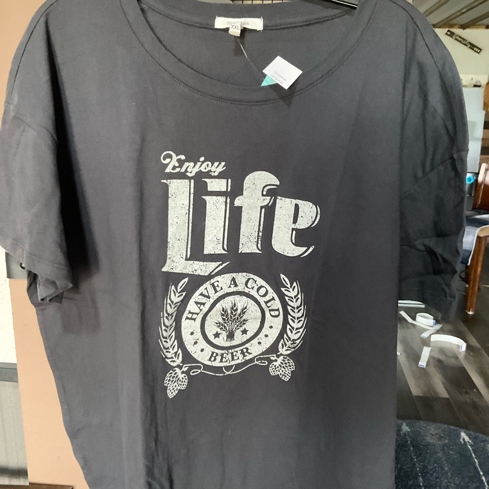 Maurices Black Graphic 'Enjoy Life' Tee